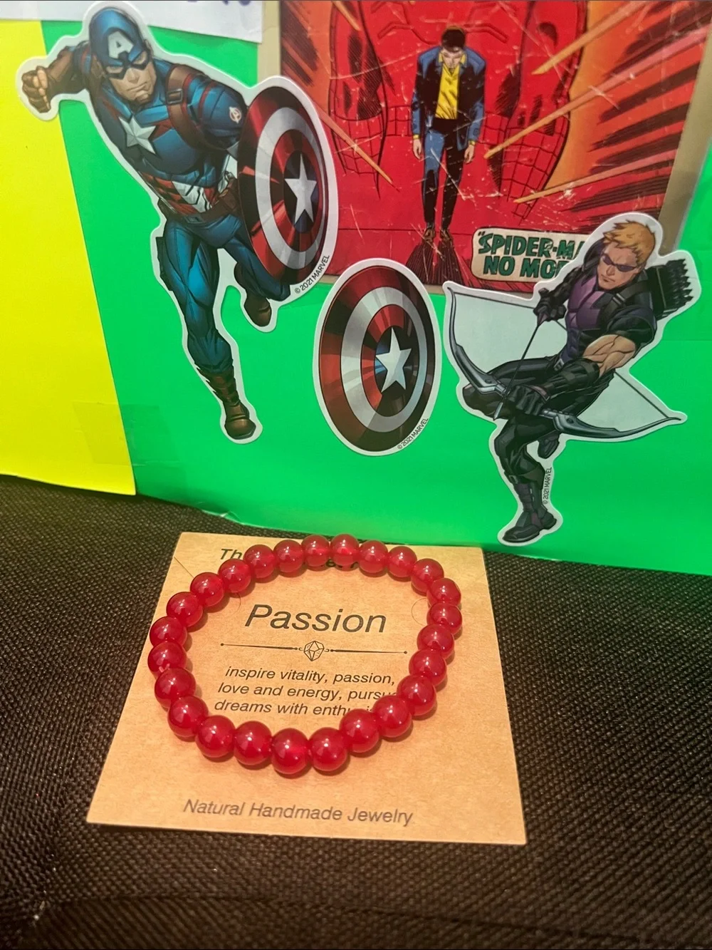 #2517*PASSION Natural Tourmaline Red Jade Beaded Stone Stretch Bracelet - Picture 3 of 17